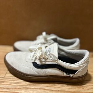 Vans Off-White and Black Canvas Shoes